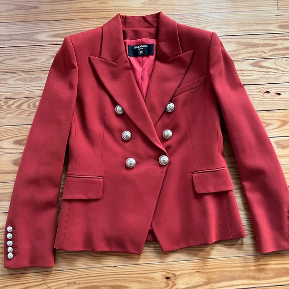 Balmain Double Vested Blazer Size 44 in Orange/Red - Picture 16 of 16